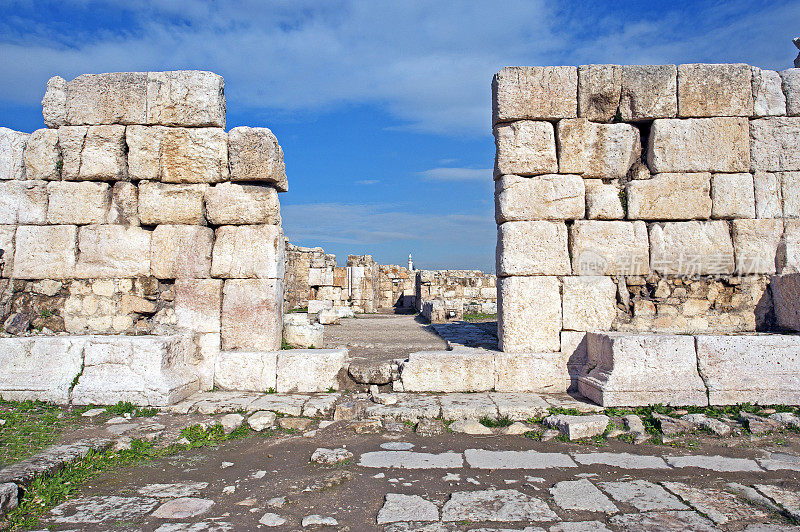 约旦安曼，Jabal al-Qala 'a山顶上的城堡遗址